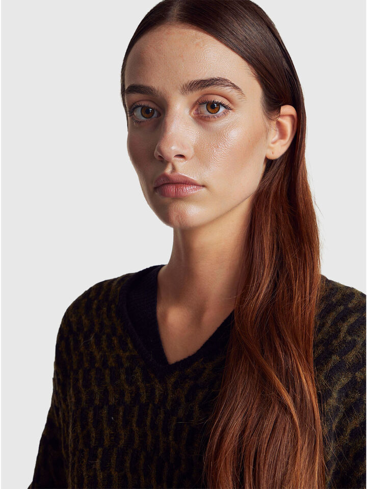 V NECK SWEATER L/S Femme image number 4